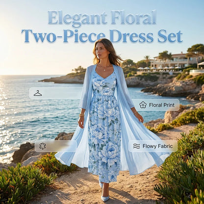 Floral Two-Piece Dress Set