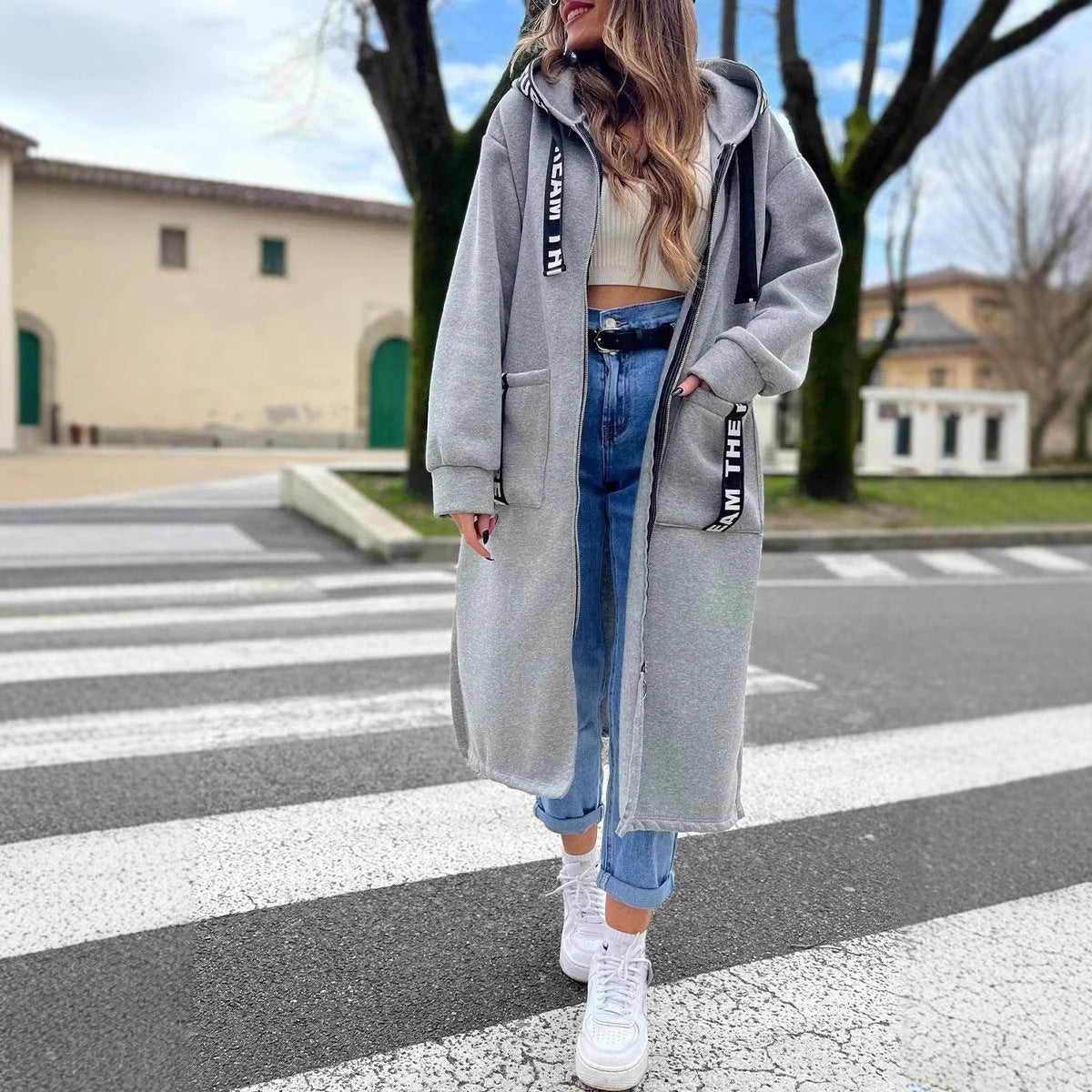 Urban Comfort Longline Zipper Hoodie