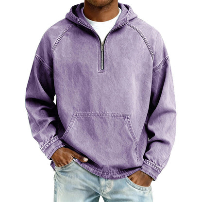 Jackson Half-Zip Denim Pullover Jacket