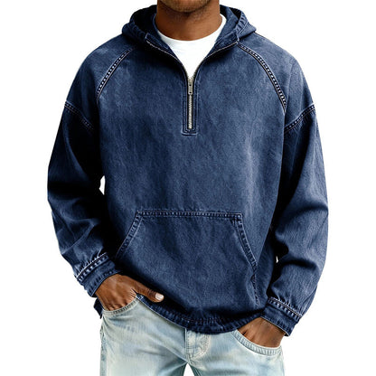 Jackson Half-Zip Denim Pullover Jacket