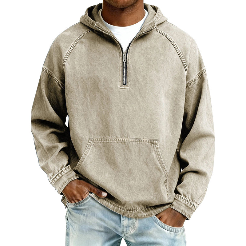 Jackson Half-Zip Denim Pullover Jacket