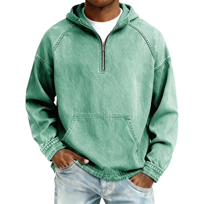 Jackson Half-Zip Denim Pullover Jacket