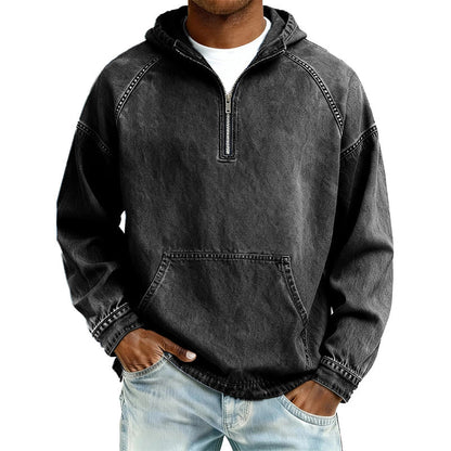 Jackson Half-Zip Denim Pullover Jacket