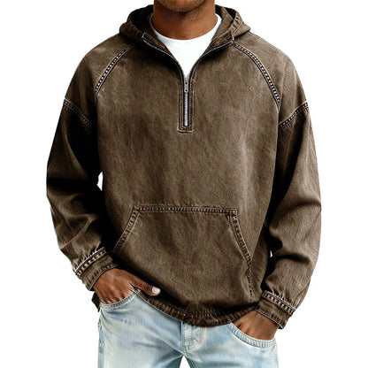 Jackson Half-Zip Denim Pullover Jacket