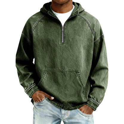 Jackson Half-Zip Denim Pullover Jacket