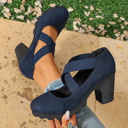 Charlotte Cross-Strap Mary Jane Platform Heels