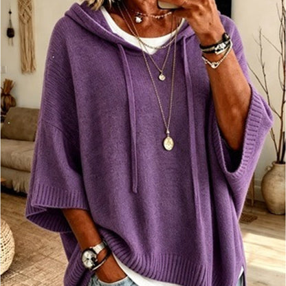 Madison Drawstring Hooded Knit Sweater